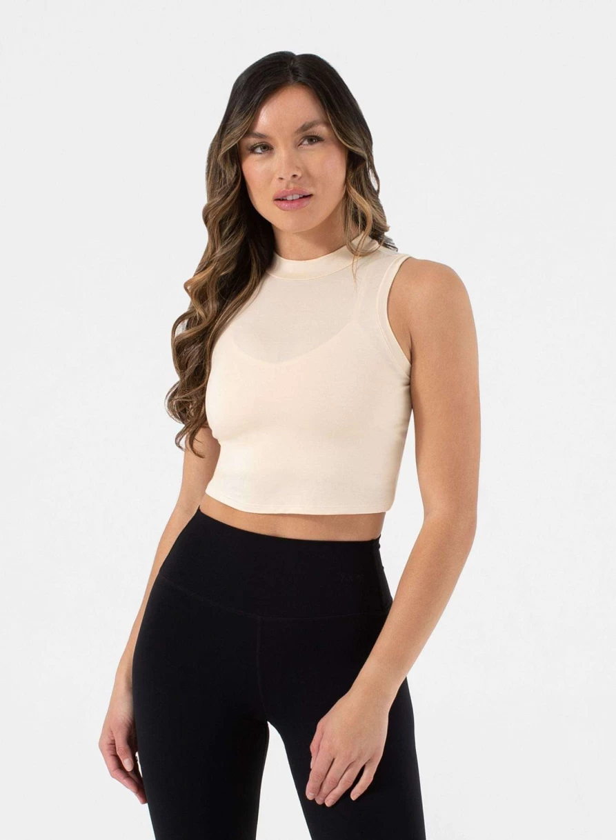 NUX Women's Mock Crop Top - Stylish & Comfortable Fashion Tee