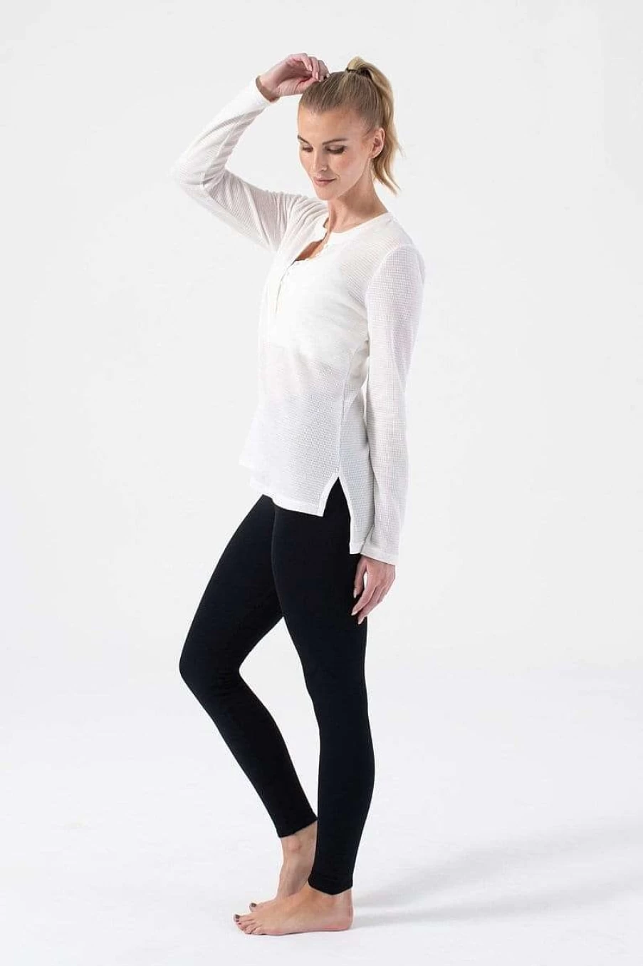NUX Women's Henley Long Sleeve Shirt - Comfortable & Stylish Casual Top