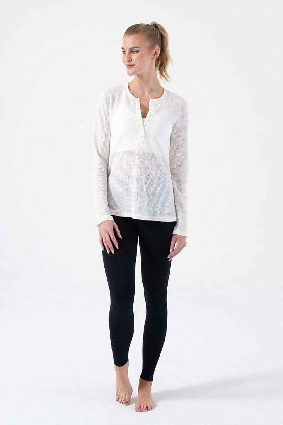 NUX Women's Henley Long Sleeve Shirt - Comfortable & Stylish Casual Top